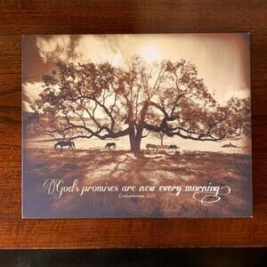 David Stoecklein Photography Horses, Shade Tree, Scripture Inspiration Canvas